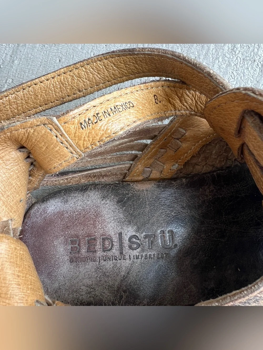 Bed Stu Claire Distressed Leather Gladiator Sandals 8